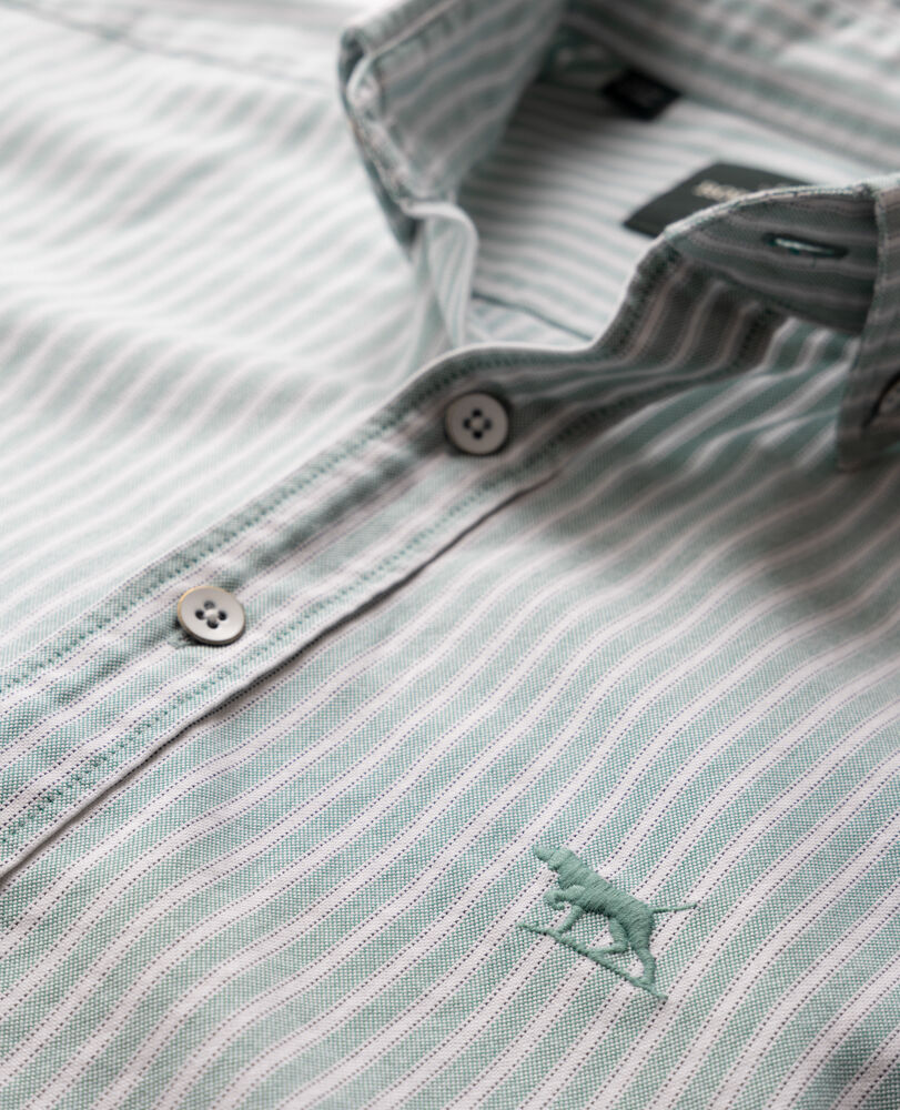 Gunn Oxford Stripe 4 Of Shirt, LAWN, Detail 2