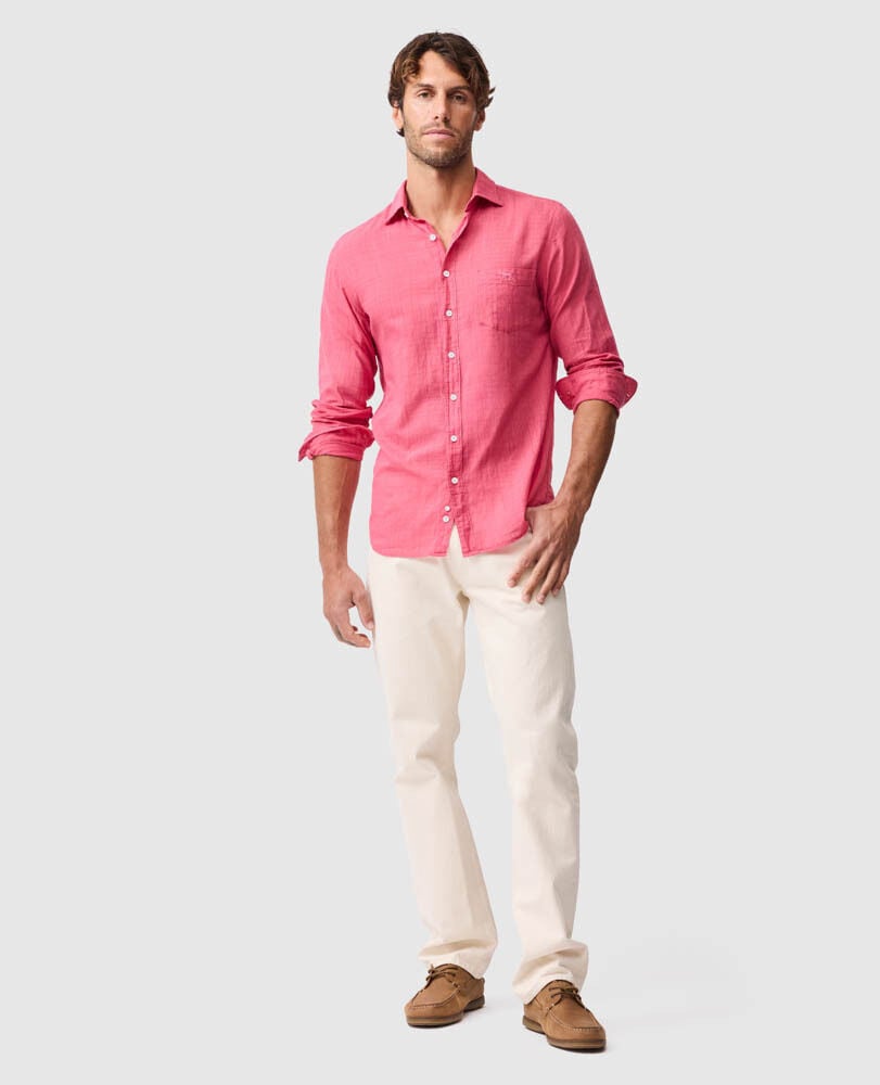 Taupo Bay Sports Fit Shirt, GERANIUM, Off Front