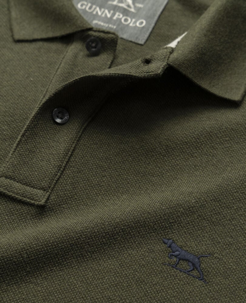 Long Sleeve Sports Fit Gunn Polo, ARMY, Detail 2