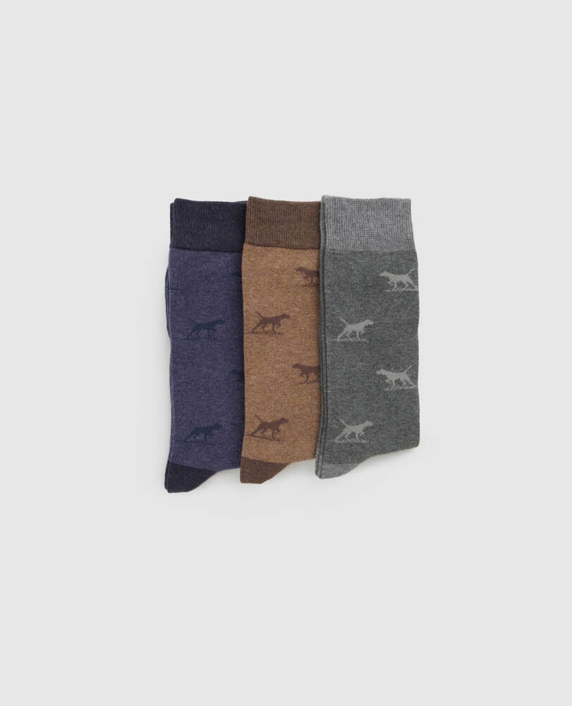 Dogs-A-Plenty Three Pack Socks, WASHED MULTI, Front