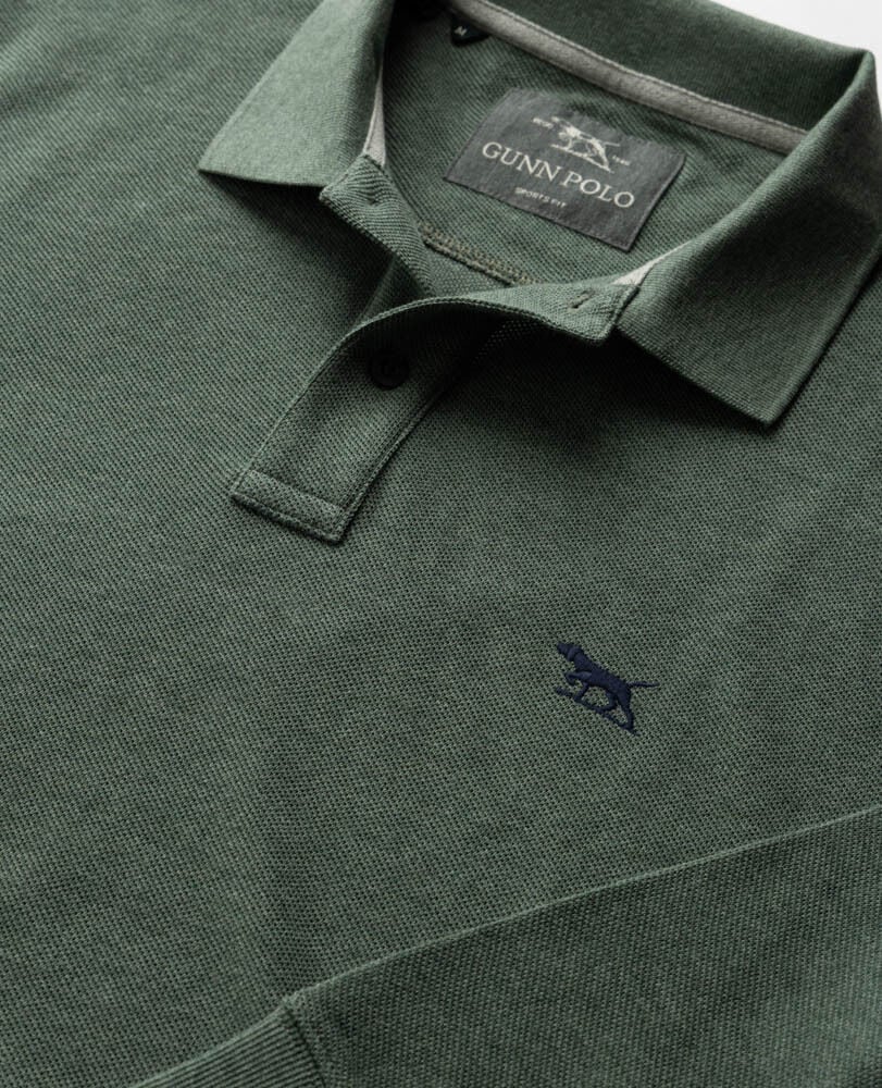 Long Sleeve Sports Fit Gunn Polo, FERN, Off Front