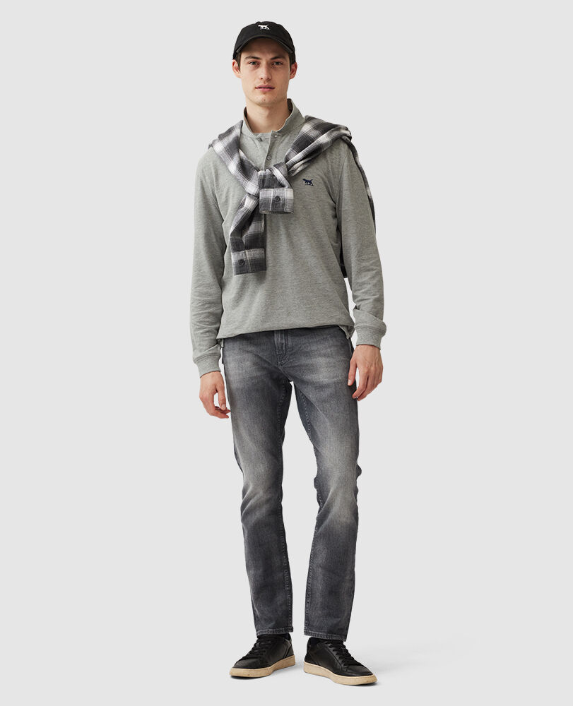 Ls Original Fit Gunn Polo, GRAU MARLE, Off Front