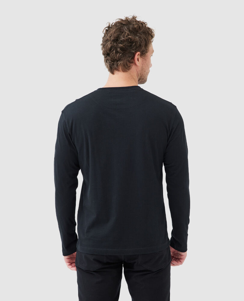 Gunn Long Sleeve Sports Fit T-Shirt, LIQUORICE, Back