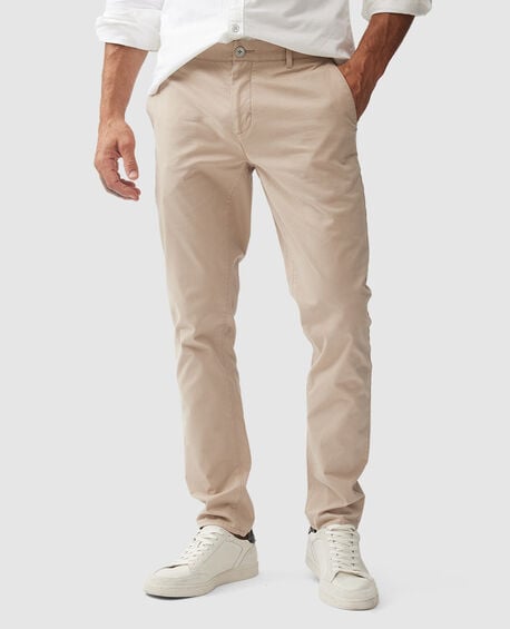 Gunn Slim Fit Chino, PEBBLE