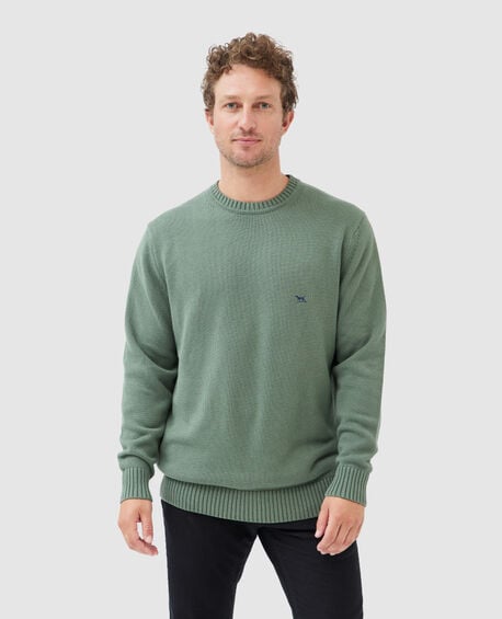 Gunn Crew Sweater, OLIVE