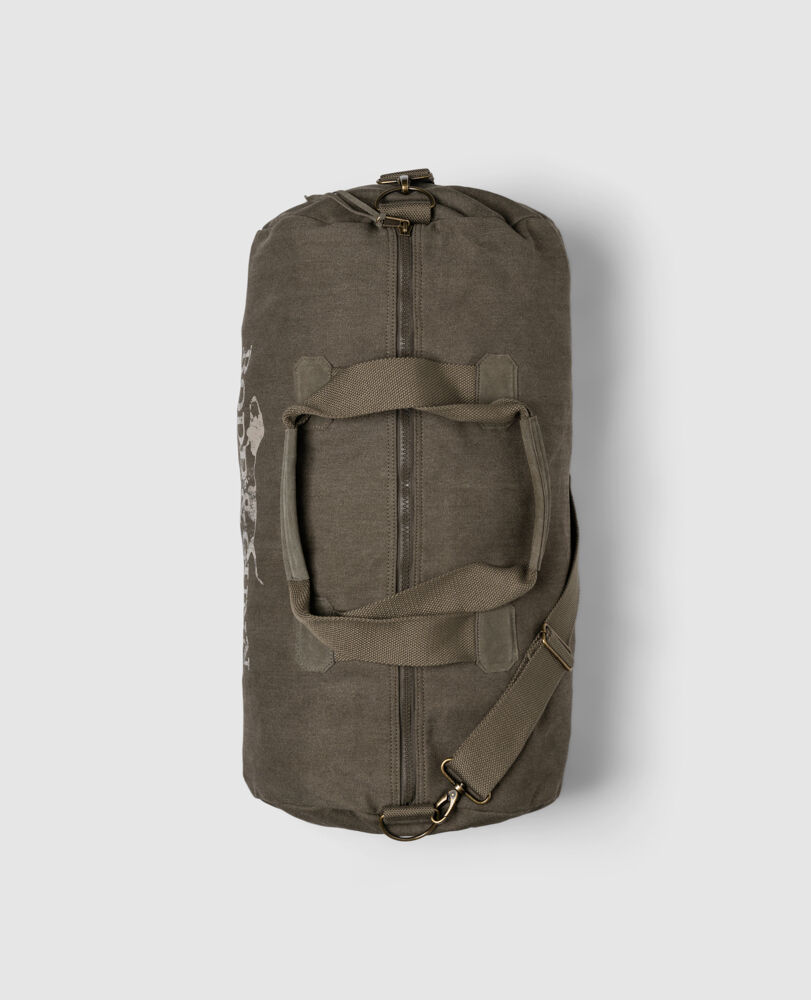 Double Barrel Dufflebag, OLIV, Flat Lay