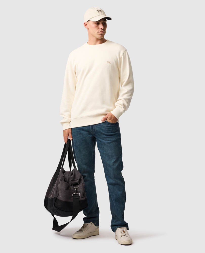 Gunn Crew Neck Sweat, ECRU, Off Front