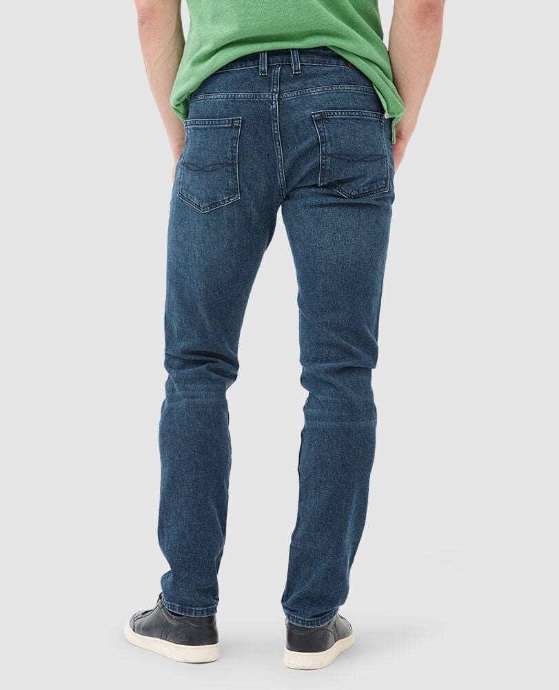 Owaka Straight Italian Denim, TRUE BLUE, Back