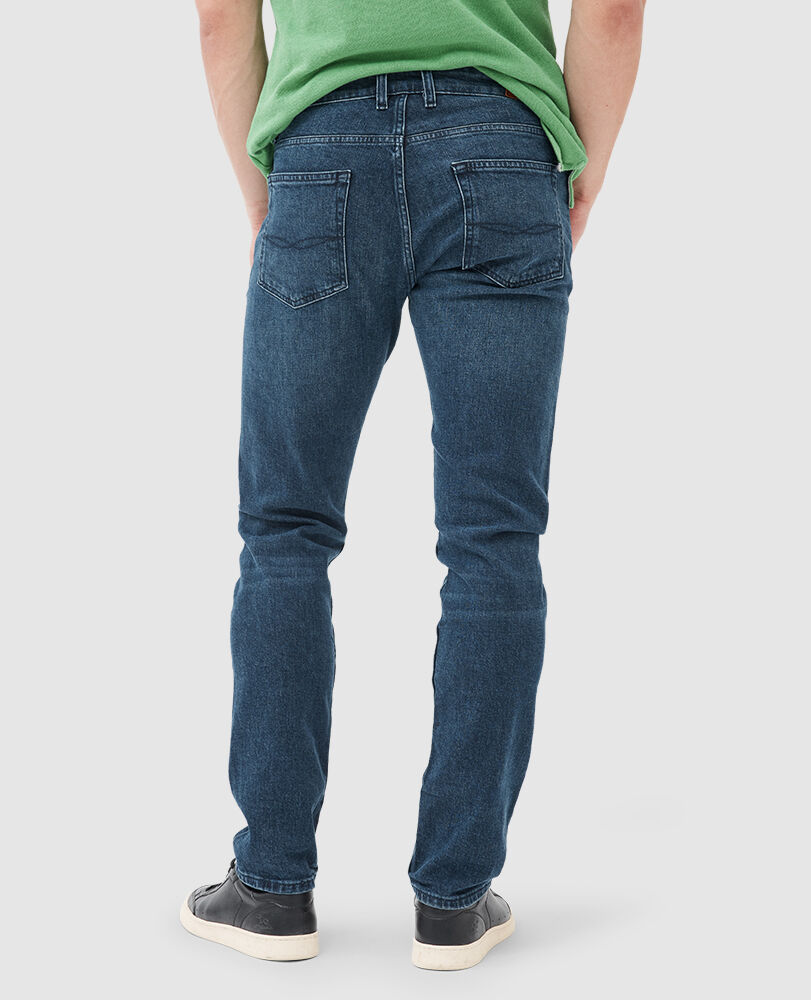 Owaka Straight Italian Denim, TRUE BLUE, Back