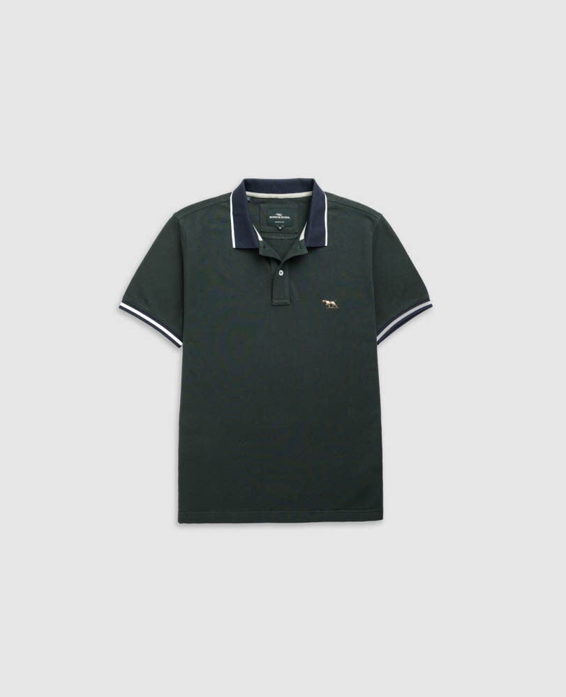 New Lynn Sports Fit Polo, FOREST, Flat Lay