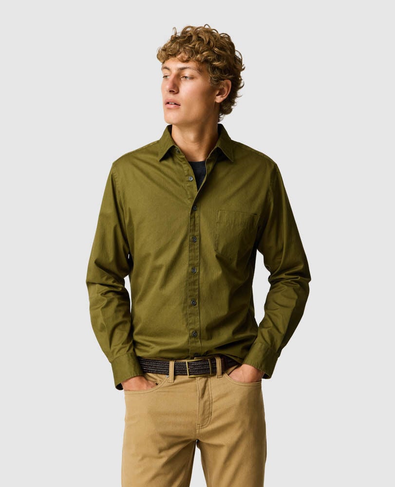 Mavis Lake Sports Fit Shirt, KHAKI, Front