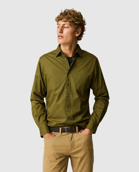 Mavis Lake Sports Fit Shirt, KHAKI