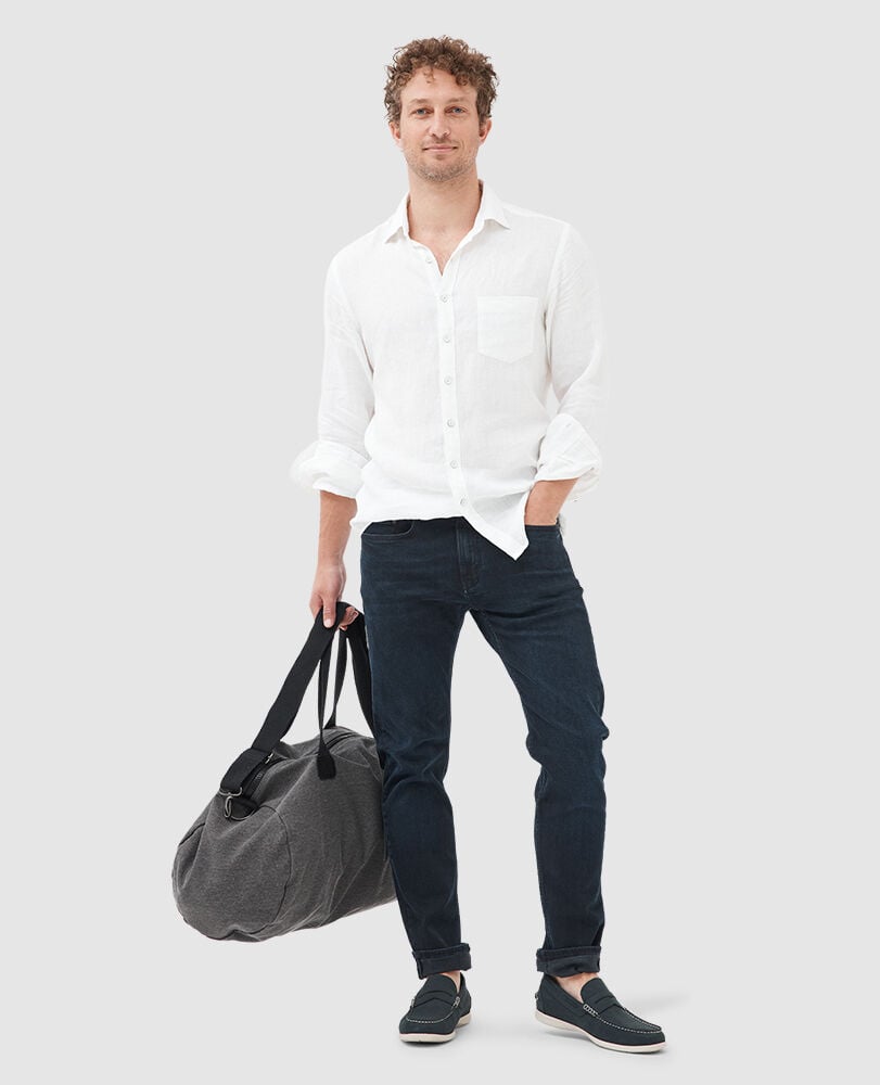 Weston Straight Italian Denim, BLUE BLACK, Off Front