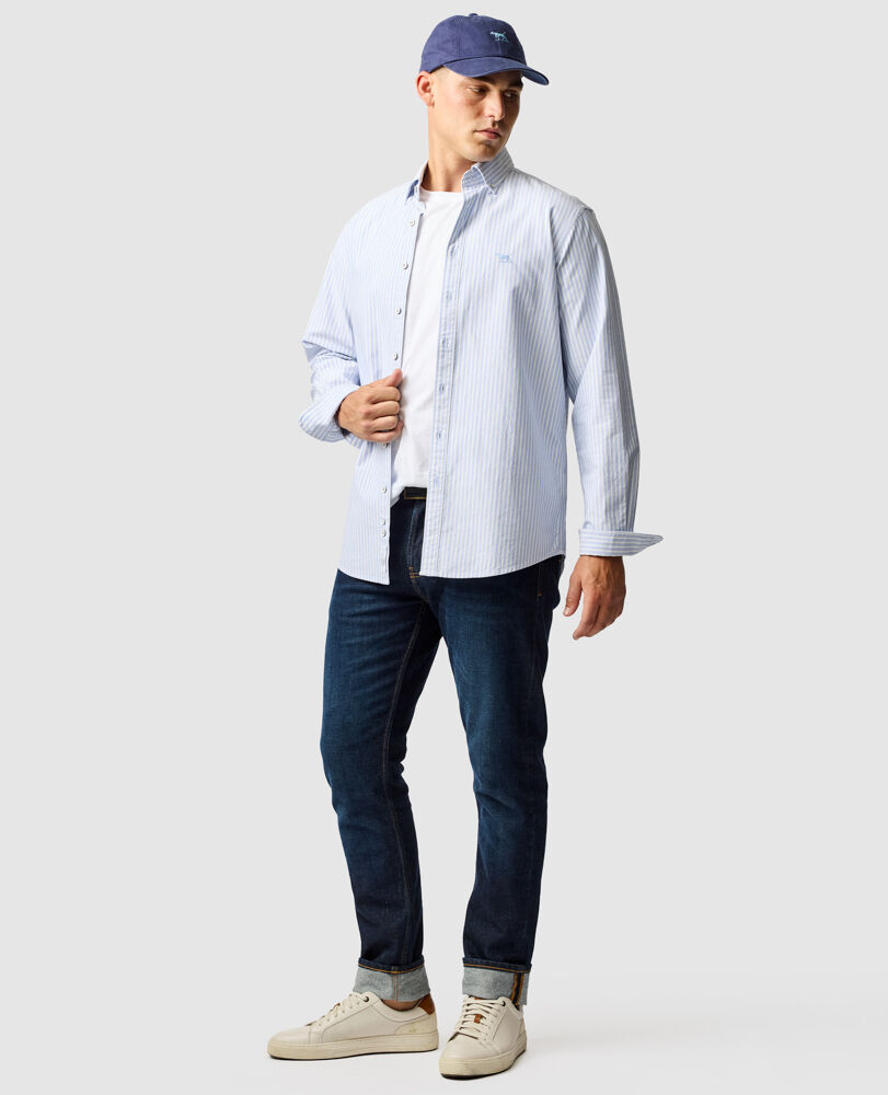 Chemise Gunn Oxford &agrave; rayure&nbsp;4, CHAMBRAY, Off Front