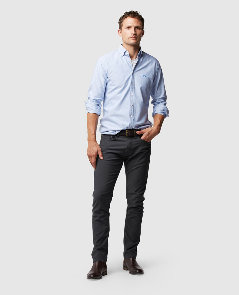 Chemise slim en coton oxford Gunn, CIEL, Off Front
