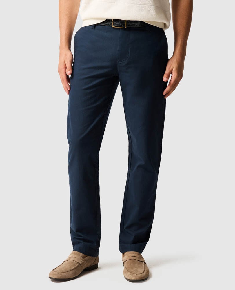 Pantalon droit chino Gunn, MARINE, Front