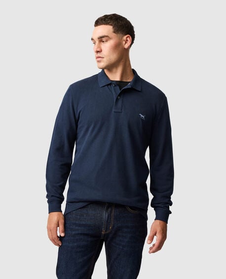 Long Sleeve Sports Fit Gunn Polo, ECLIPSE
