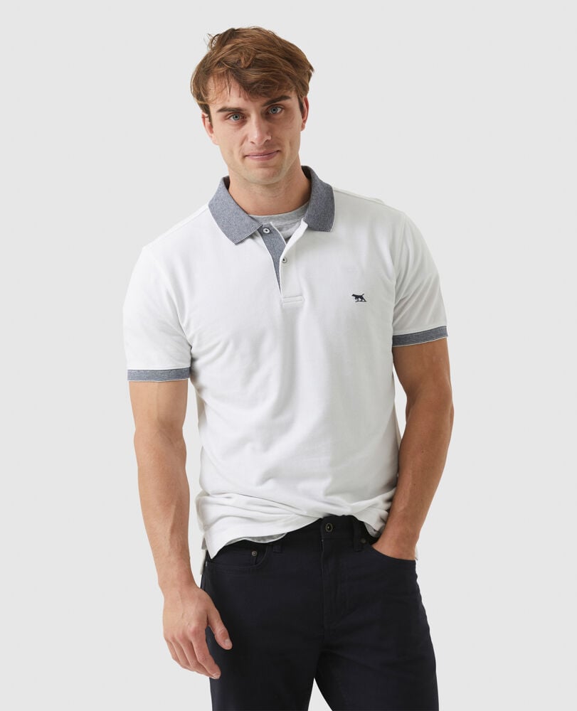 New Haven Sports Fit Polo, SNOW, Front