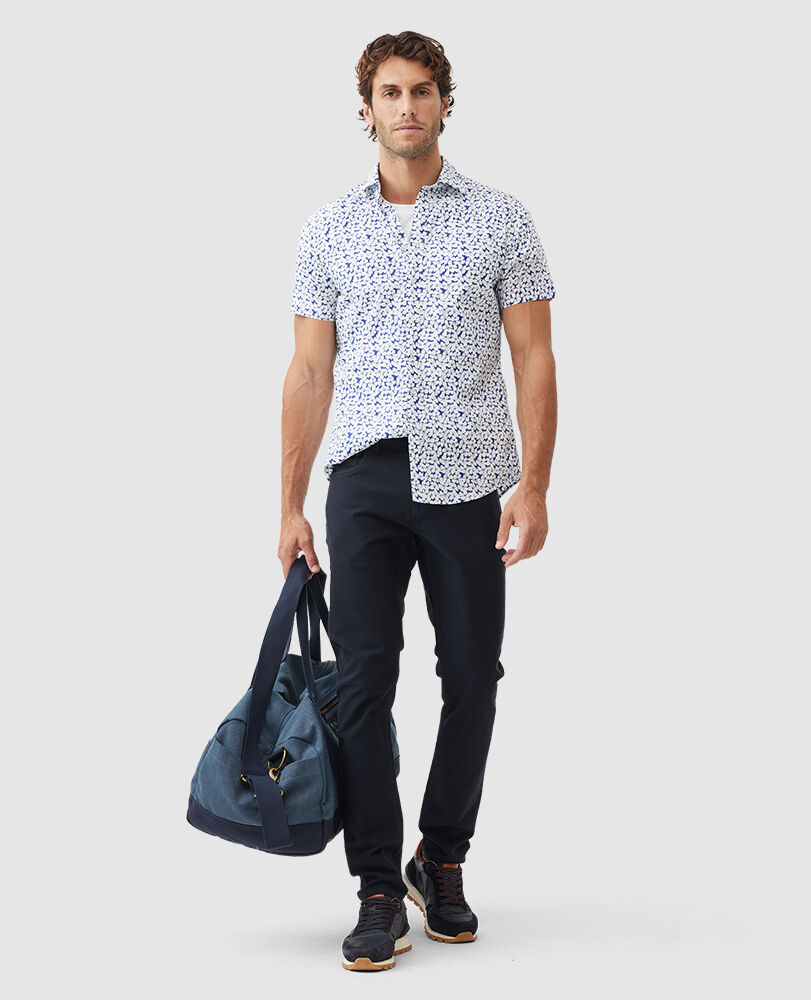 Mitchies Crossing Sports Fit Shirt, BLEU CIEL, Off Front