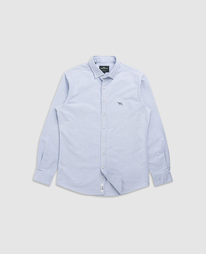 Gunn Oxford Sports Fit Shirt, CORNFLOWER, Flat Lay