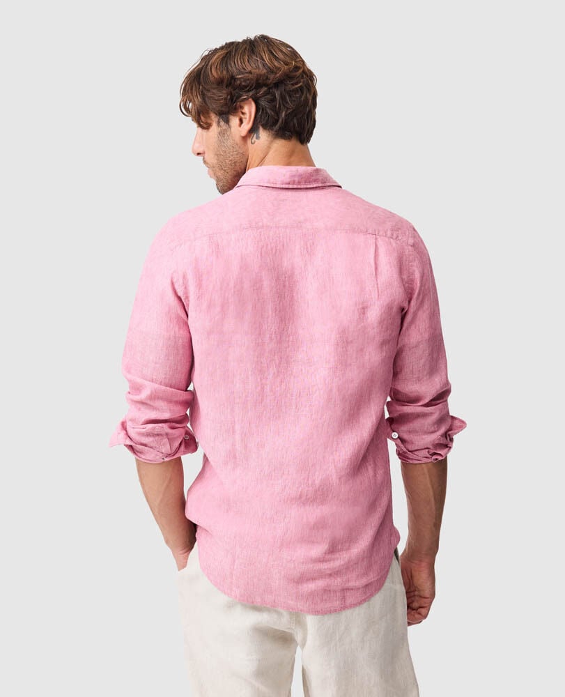 Chemise slim en lin Coromandel, ORCHID&Eacute;E, Back