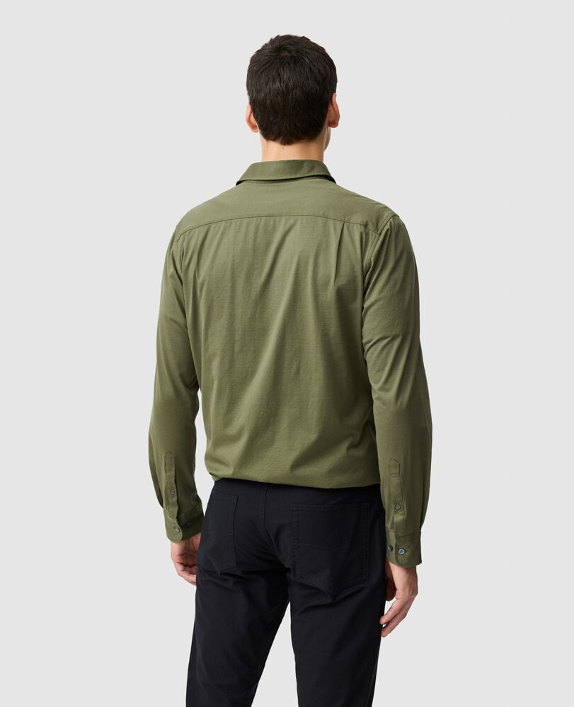 Ascot Park Sports Fit Shirt, KHAKI, Back