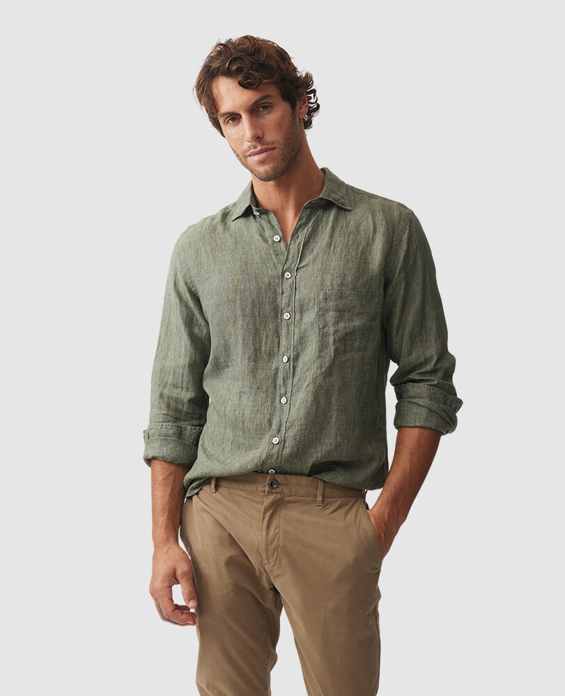 Coromandel Sports Fit Shirt, KELP, Front