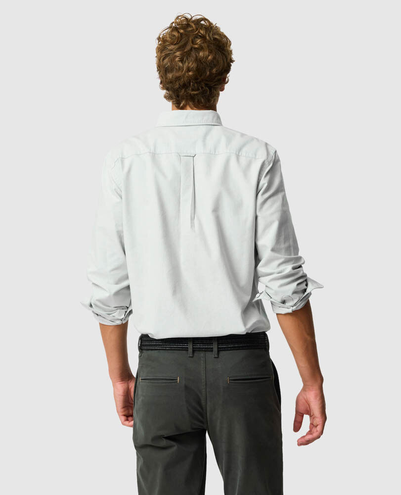Chemise slim en coton oxford Gunn, EUCALYPTUS, Back