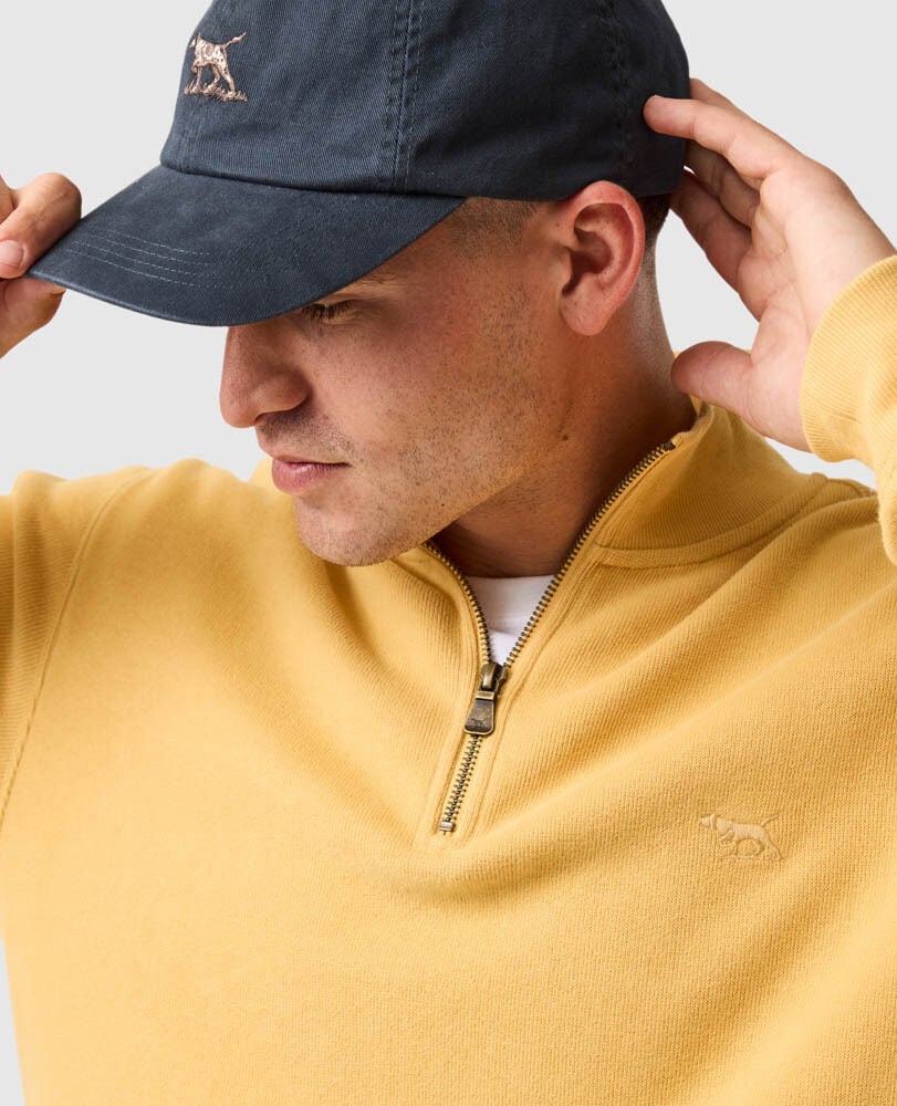 Alton Ave 1/4 Zip Sweat, MUSTARD, Detail 3