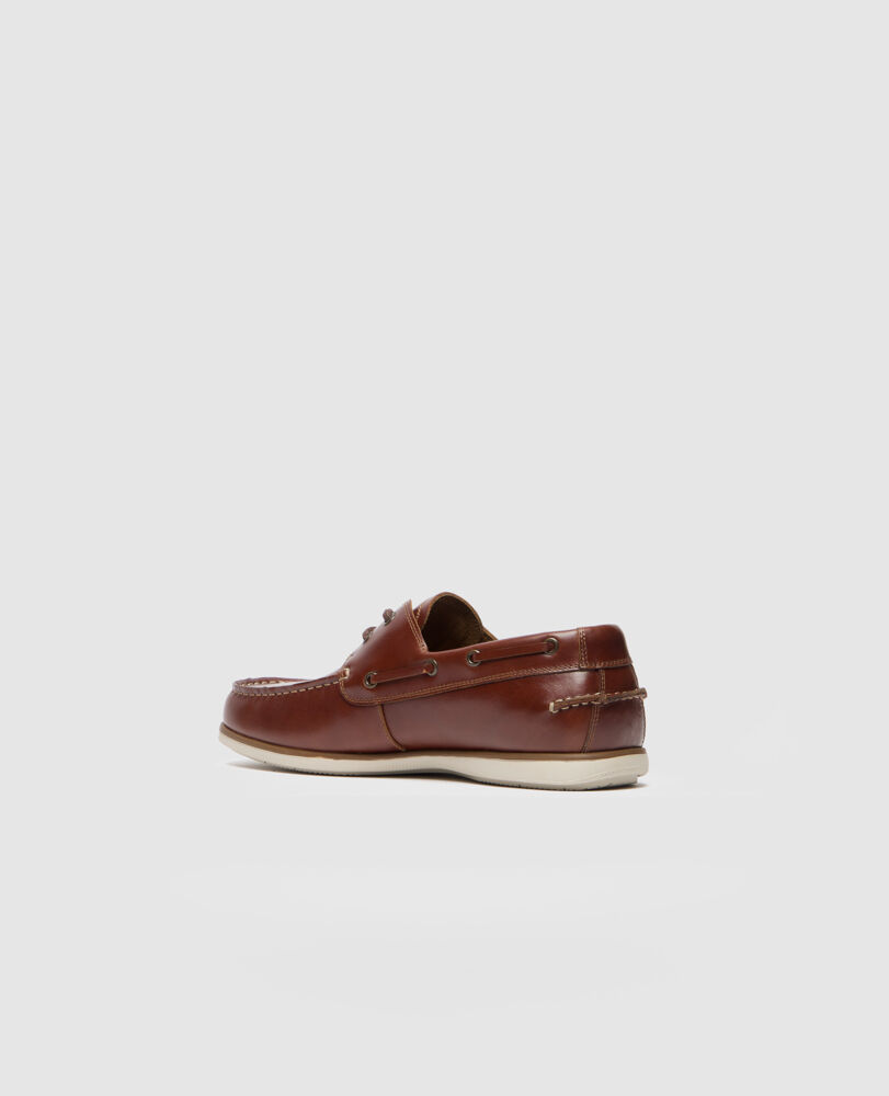 Boardwalk Boat Shoe, CHESTNUT, Flat Lay