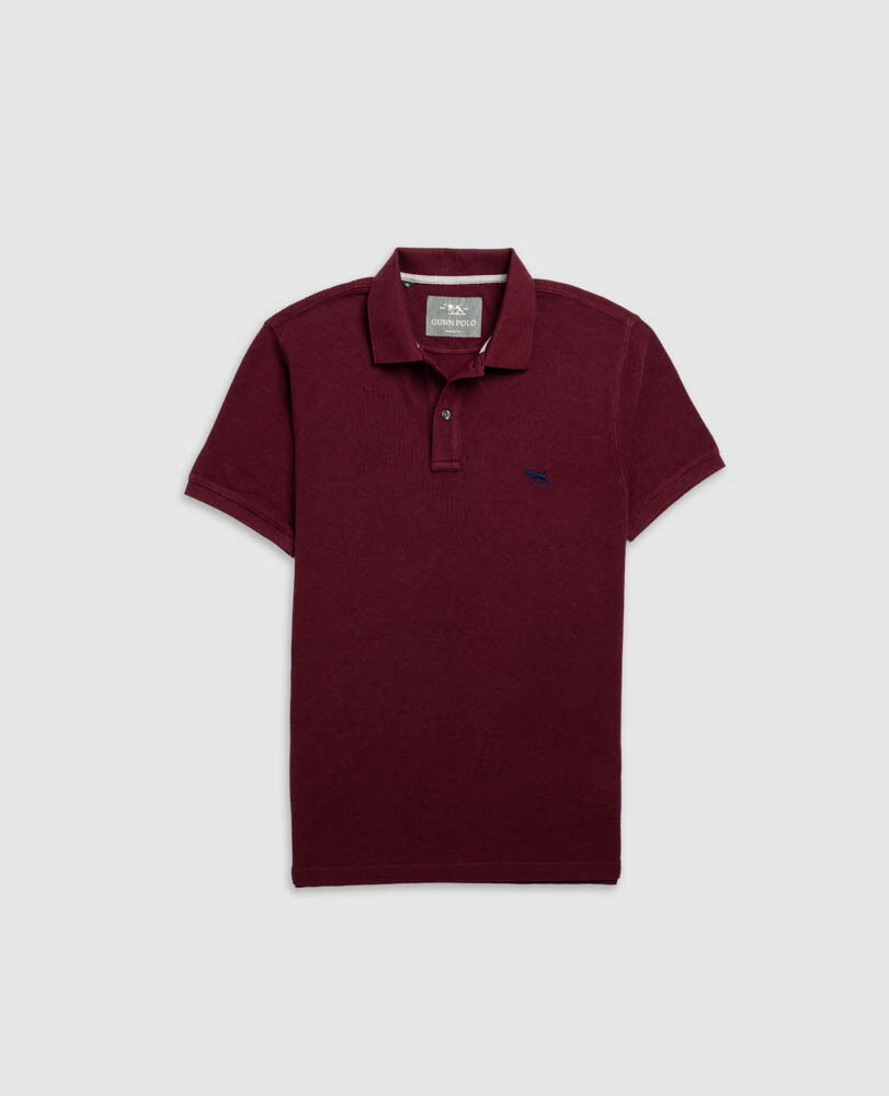 The Gunn Sports Fit Polo, OXBLOOD, Flat Lay