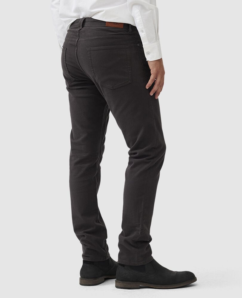 Albury Moleskin Straight Jean, CHARCOAL, Back