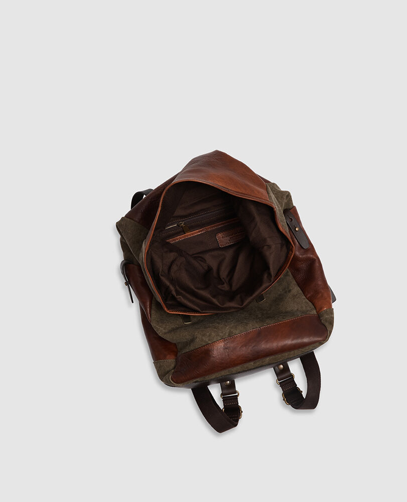 Turua Rolltop-Rucksack, BEIGE/OLIV