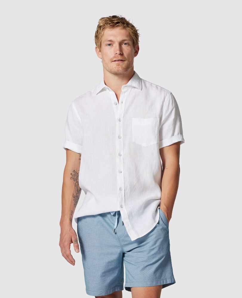 Chemise droite en lin Waiheke, , Front