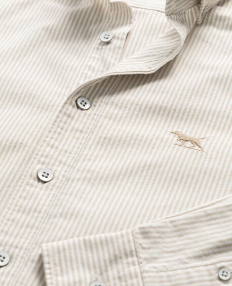 Gunn Oxford Stripe Sports Fit Shirt, NATURAL