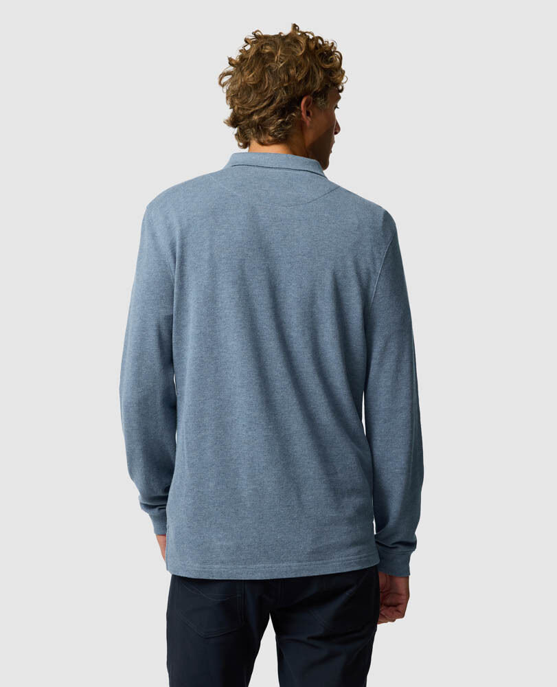 Lang&auml;rmeliges Gunn Polo, CHAMBRAY, Back