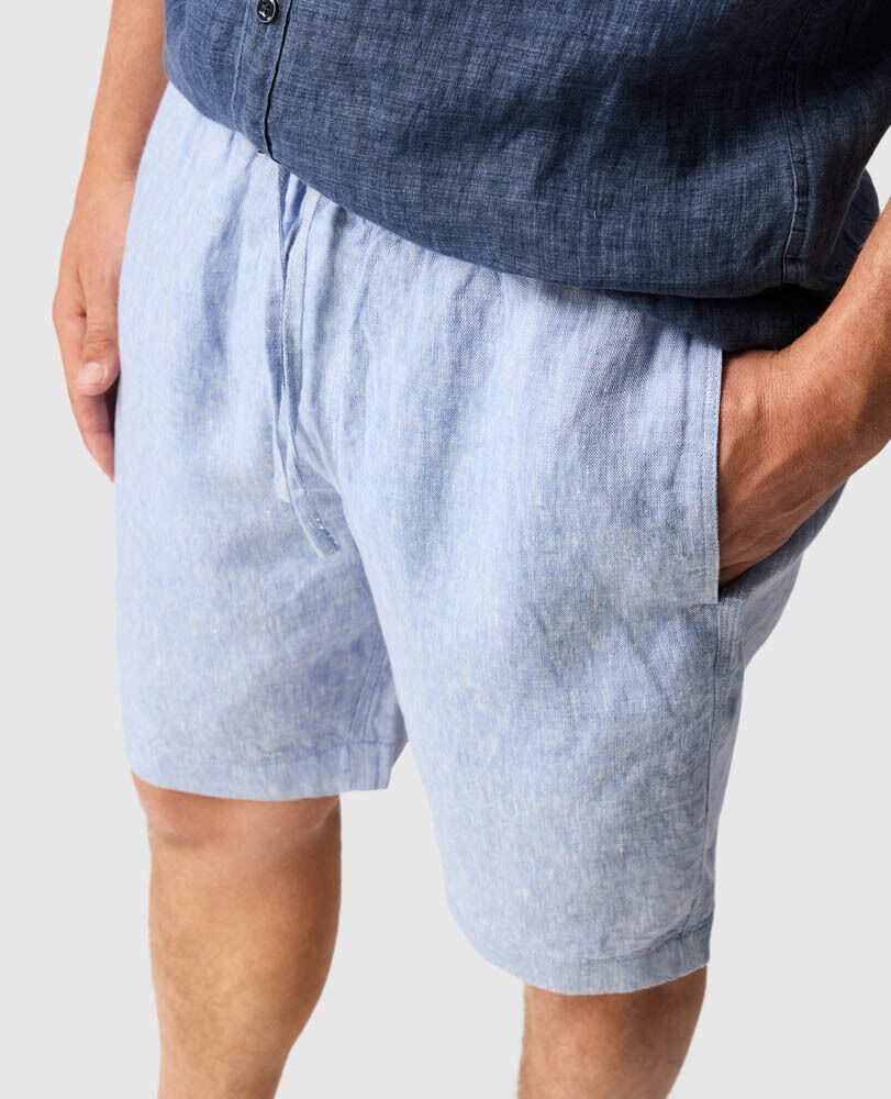 Linen 9" Resort Short, DENIM, Flat Lay