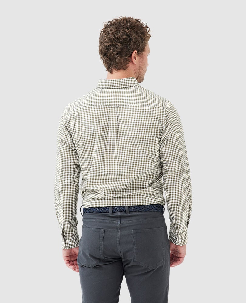 Gunn Check Oxford Sports Fit Shirt · Loden XS, LODEN, Back