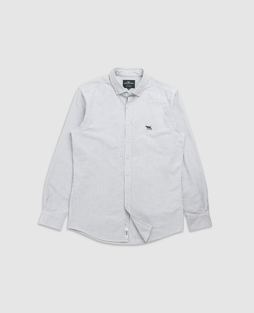 Gunn Oxford Stripe Sports Fit Shirt · Granite LG, GRANITE, Detail 2