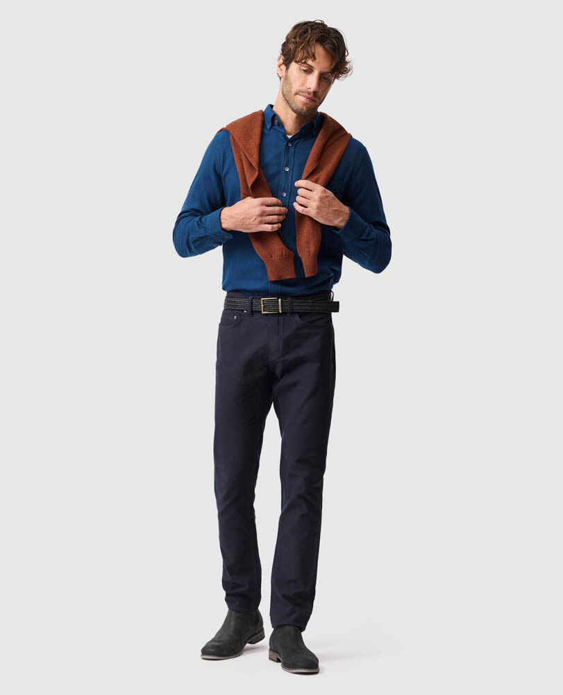 Chemise slim Barrhill, OCEAN FONCÉ, Off Front