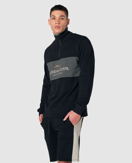 Sweatshirt col 1/4 zip Fernmark, ONYX