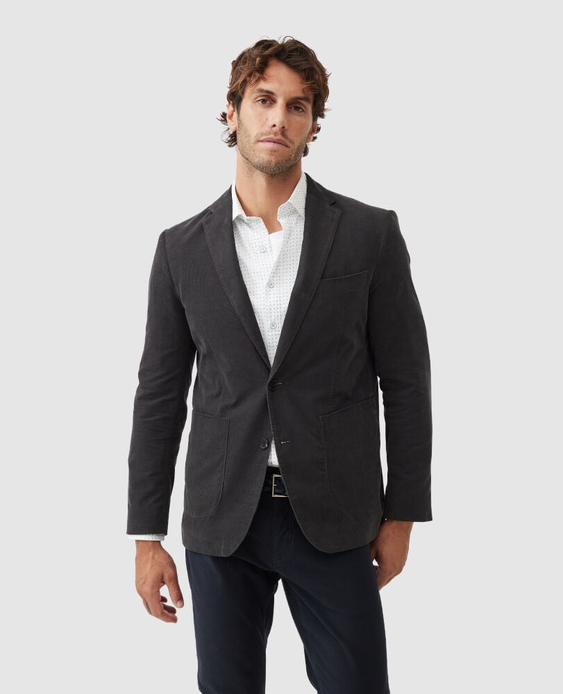 Saint Bathans Sports Fit Jacket, CHARCOAL, Front