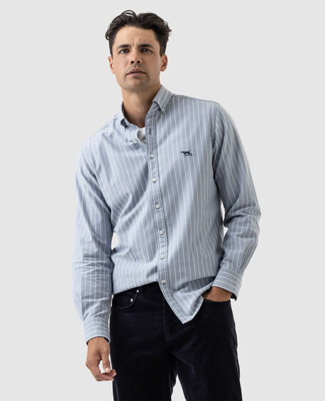 Gunn Oxford Stripe 3 Sports Fit Shirt, ARCTIC