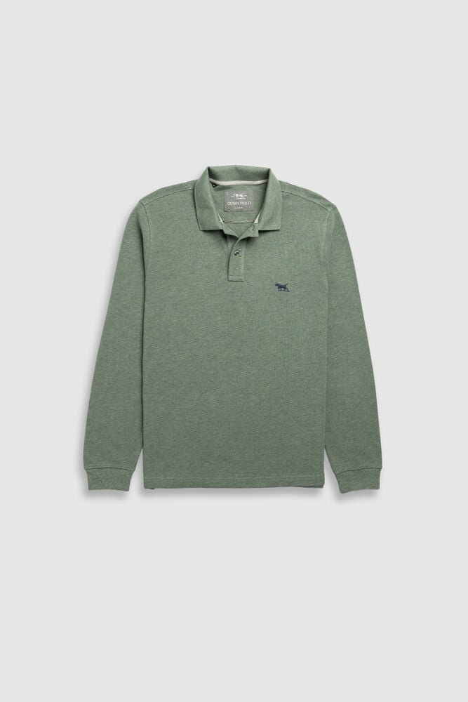 Long Sleeve Sports Fit Gunn Polo, FERN, Flat Lay