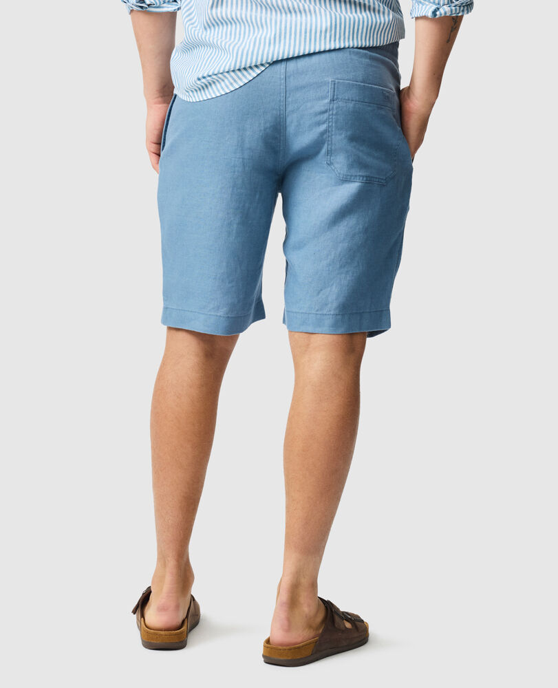 Linen 9" Resort Short, TEAL, Back