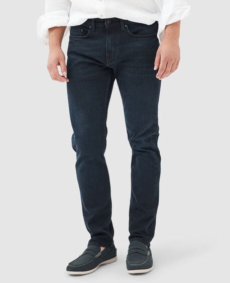 Jeans Weston aus italienischem Denim mit gerader Passform, BLAUSCHWARZ