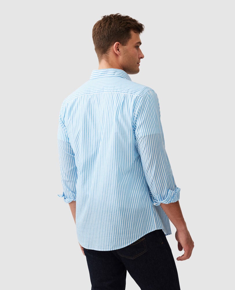 Ferry Landing Sports Fit Shirt, AZURE, Back