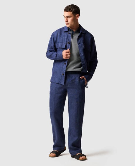 Resort Linen Shacket, MARINE
