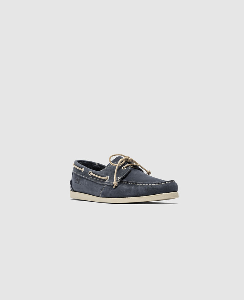 Viaduct Boat Shoe, DENIM, Off Front