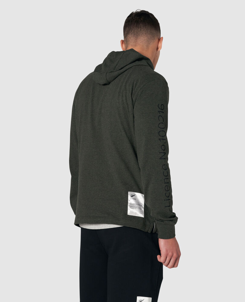 Fernmark Hooded Top, LIQUORICE, Back